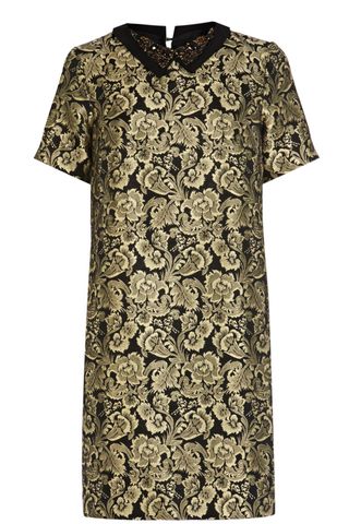 Warehouse Gold Embellished Jacquard Dress, £65