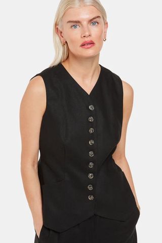 Whistles Petite Lindsey Linen Blend Waistcoat