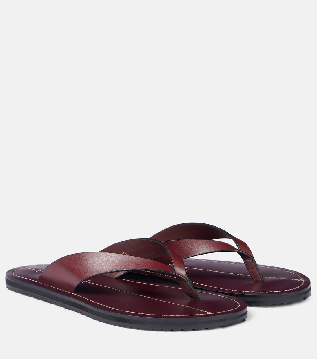 Flora Leather Sandals in Burgundy - a Emery