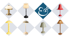 a collection of various lamps in different colors and styles