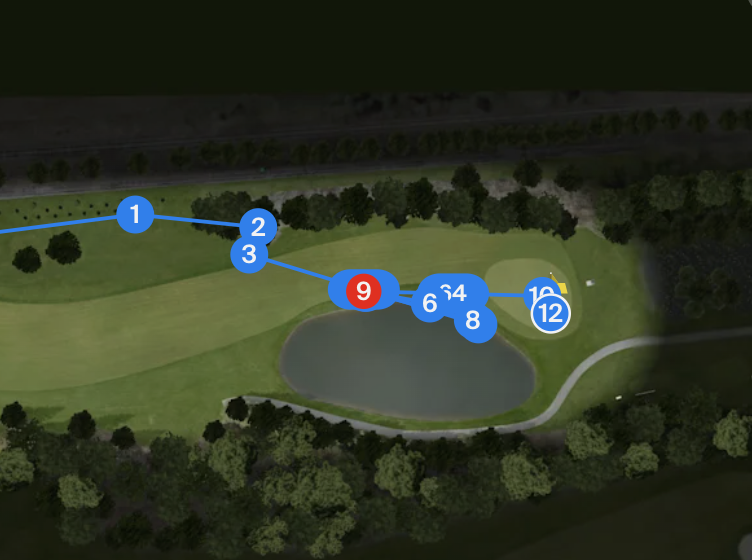 A screenshot of Matthieu Pavon's octuple-bogey 12 at the 2025 RBC Canadian Open