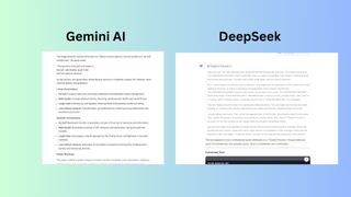 Gemini vs DeepSeek screenshot