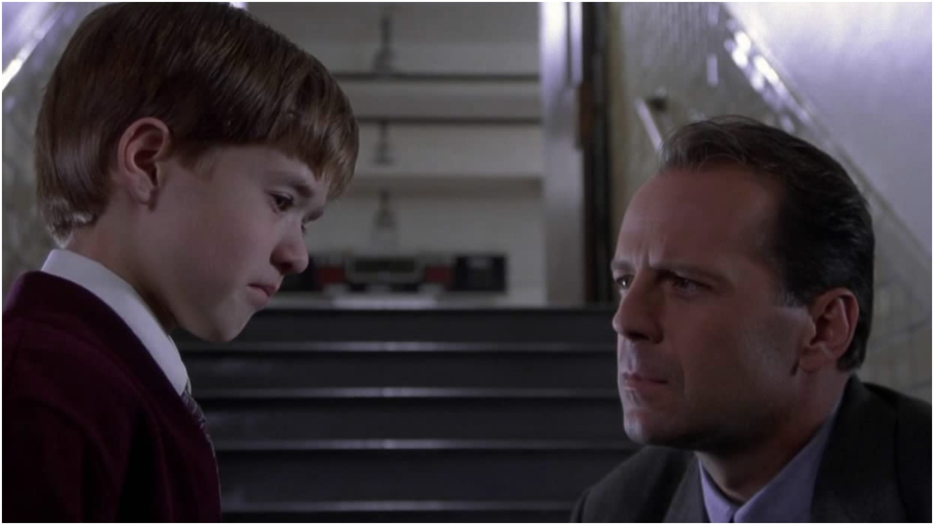 Bruce Willis and Haley Joel Osment in The Sixth Sense
