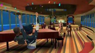 Metaverse; characters play a piano in the game Meta Horizon Worlds