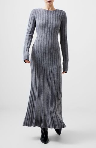 French Connection, Long Sleeve Rib Maxi Sweater Dress