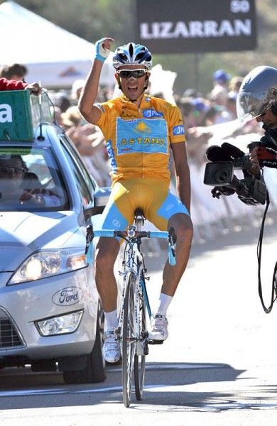 Alberto Contador (Astana) takes his second stage win, and solidifies his lead in the overall.