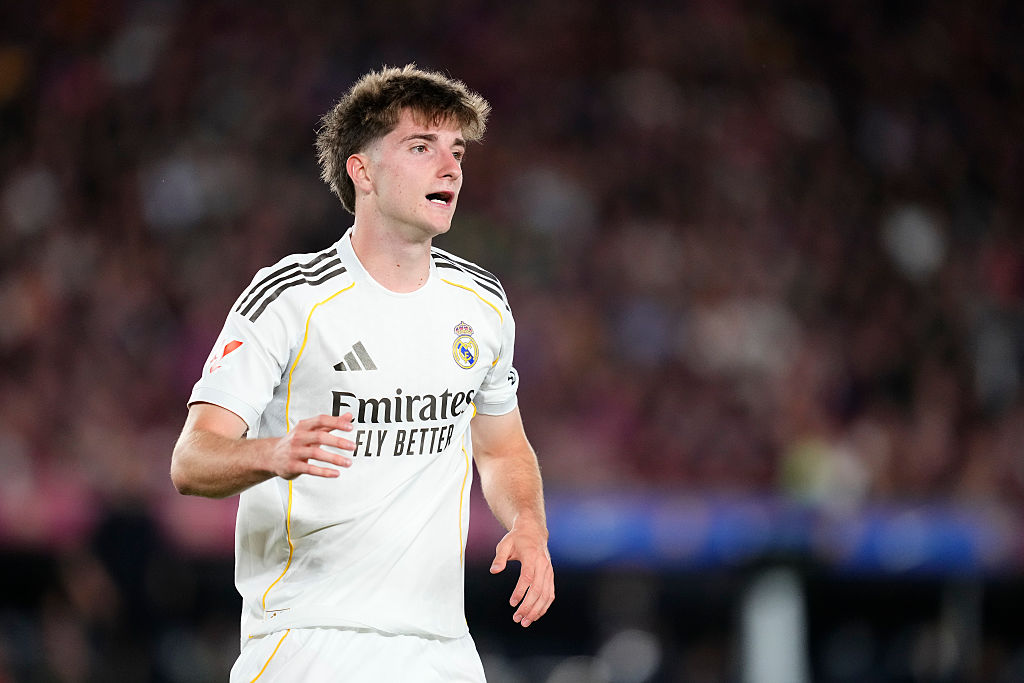 Cesar Palacios attacking midfield of Real Madrid and Spain during the LaLiga EA Sports match between FC Barcelona and Real Madrid CF at Spotify Camp Nou on May 10, 2026 in Barcelona, Spain.