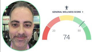 Screenshot of the Nuralogix Anura app showing writer Dan Bracaglia's results from a demo at MWC 2026