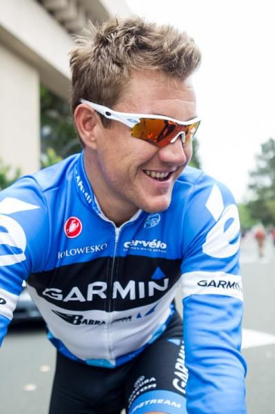 Heinrich Haussler (Garmin-Barracuda ) all smiles before the start.
