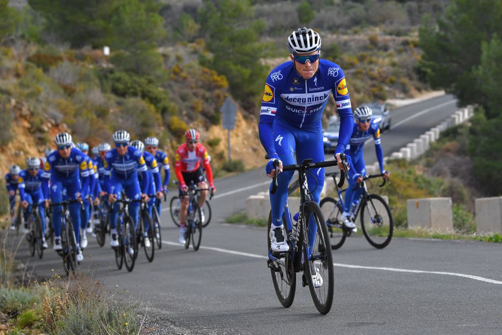 Petr Vakoc rides with his team in Calpe