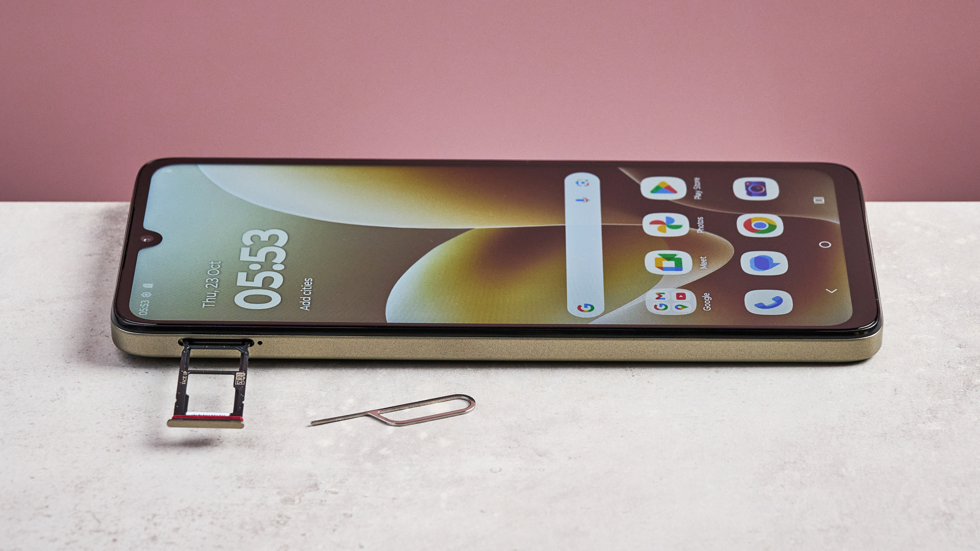 Sim tray out on the Motorola Moto G06 Power