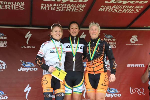 The elite women's podium