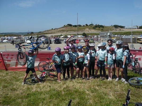 Lea and Sabra Davison and a group of Little Bellas check out the action at the Sea Otter Classic.