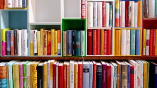 colourful bookshelves