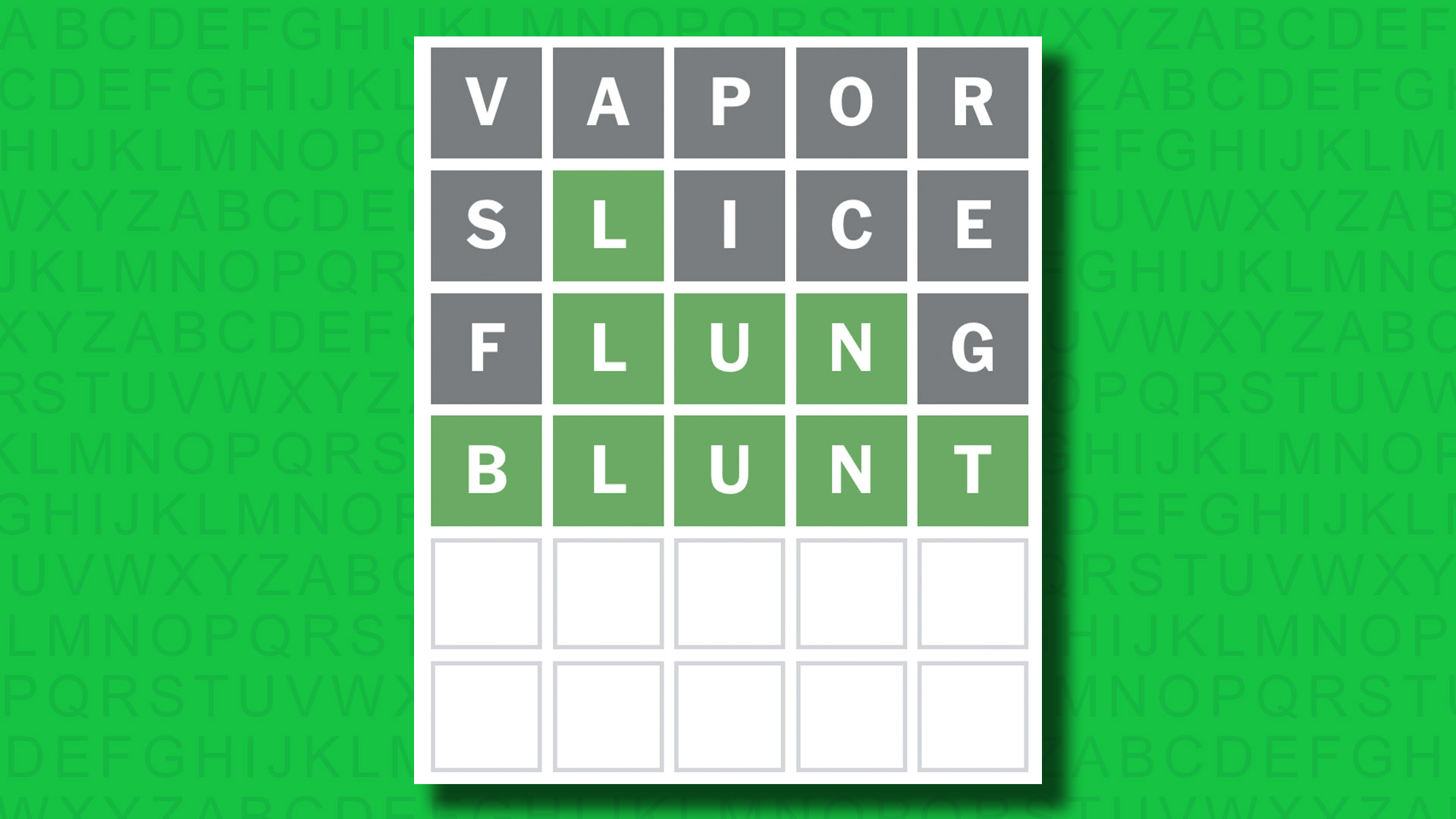 NYT Wordle answer for game 1558 on a green background