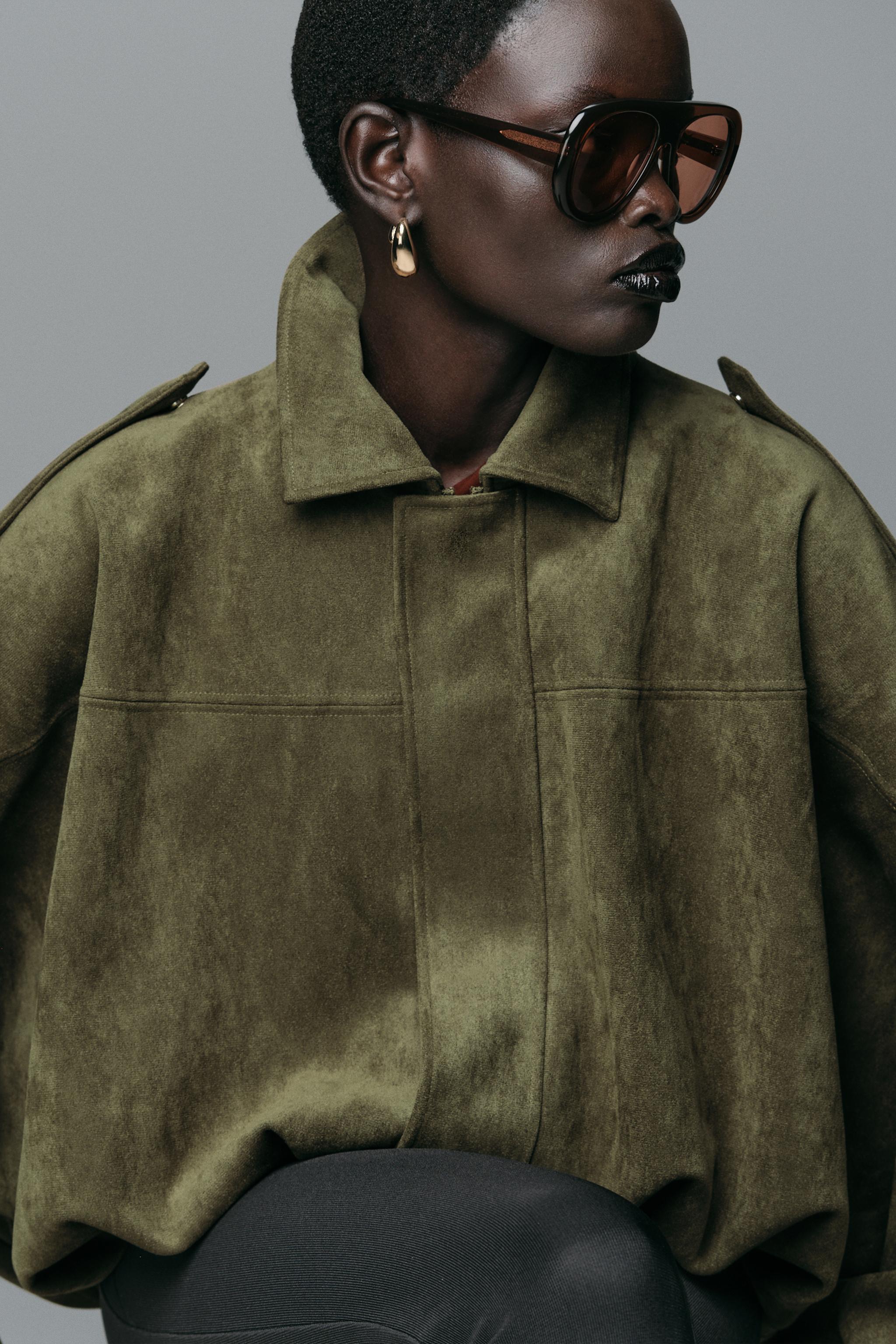 Suede Effect Bomber Jacket