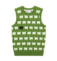 Warm &amp; Wonderful Sheep Sweater Vest in Original Green, £240 | Rowing Blazers