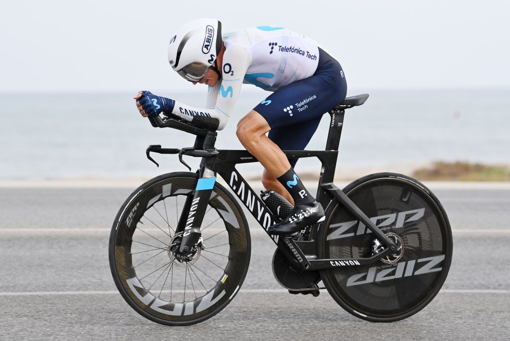 ALICANTE SPAIN AUGUST 30 Enric Mas Nicolau of Spain and Movistar Team sprints during the 77th Tour of Spain 2022 Stage 10 a 309km individual time trial stage from Elche to Alicante LaVuelta22 WorldTour on August 30 2022 in Alicante Spain Photo by Justin SetterfieldGetty Images