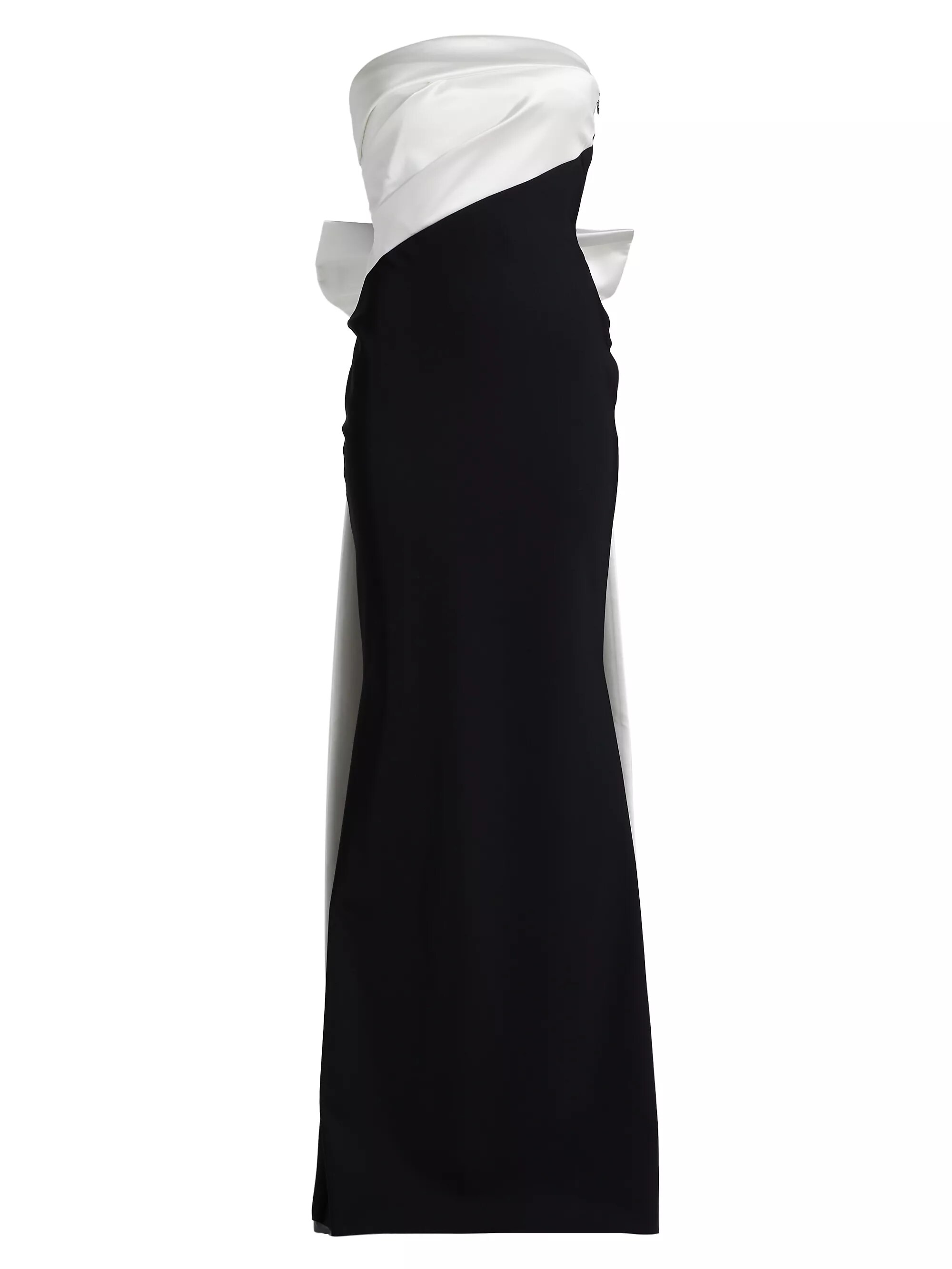 Reyka Colorblocked Bow-Detailed Strapless Gown