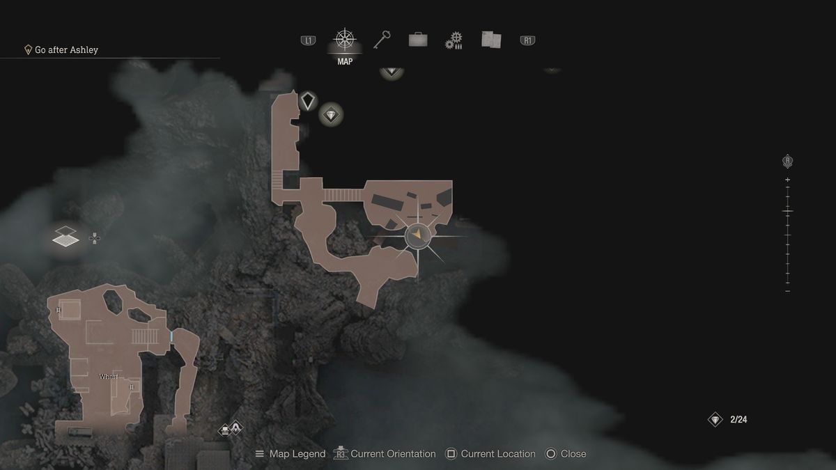 Resident Evil 4 Remake Clockwork Castellan near the island entrance