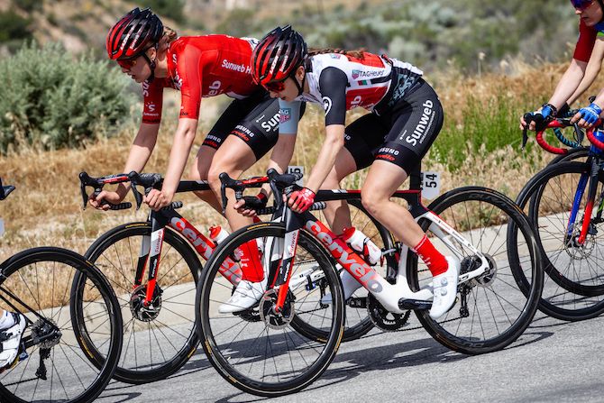 Best young rider Juliette Labous (Team Sunweb) on stage 3 of the 2019 Tour of California Women's Race