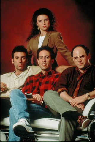 a promo shot of kramer elaine jerry and george for Seinfeld