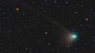 A photograph  of comet C/2022 E3 ZTF taken connected  Dec. 26, 2022 successful  Payson, Arizona by Chris Schur.