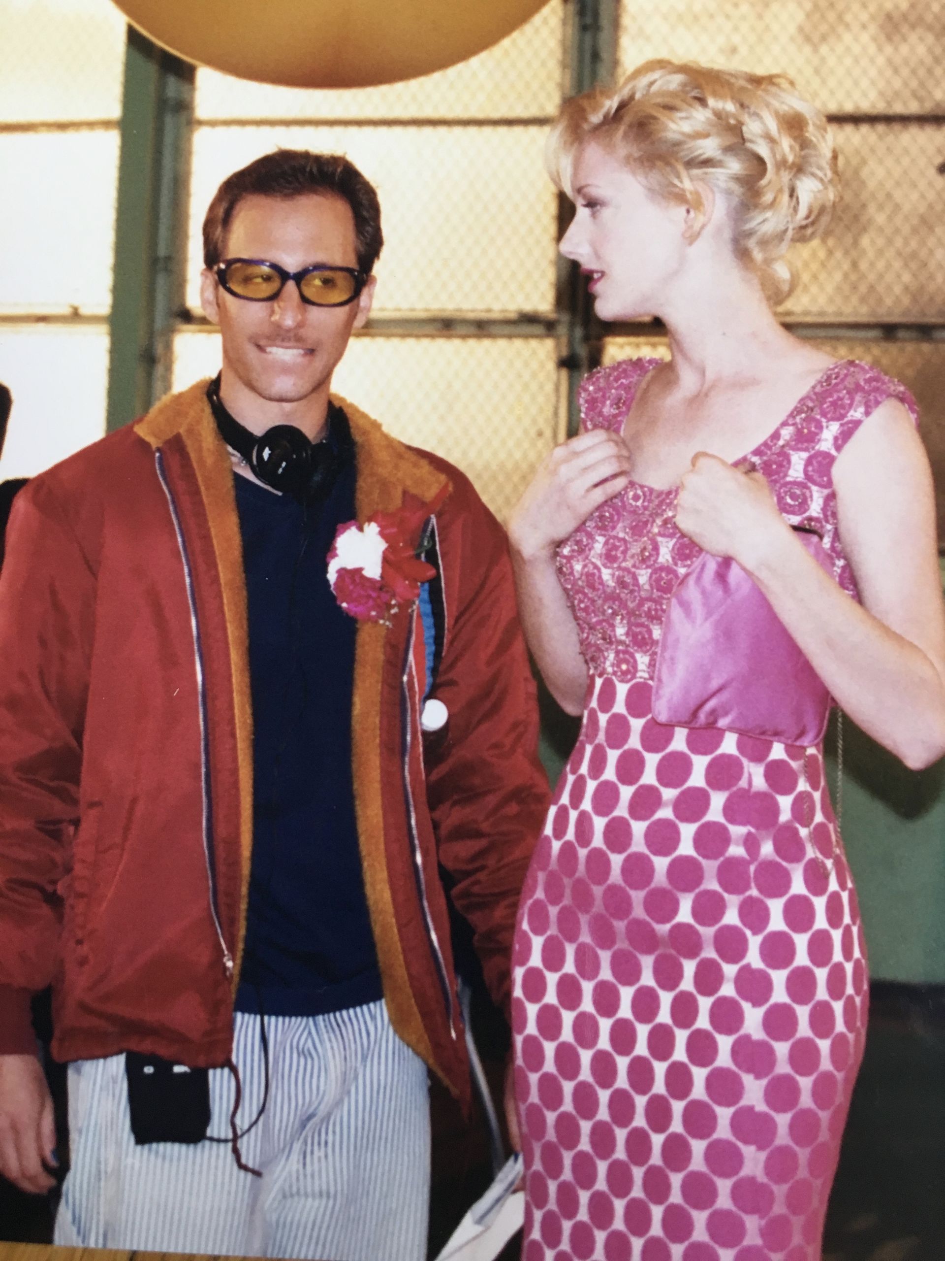 Darren Stein and Judi Greer on the set of Jawbreaker