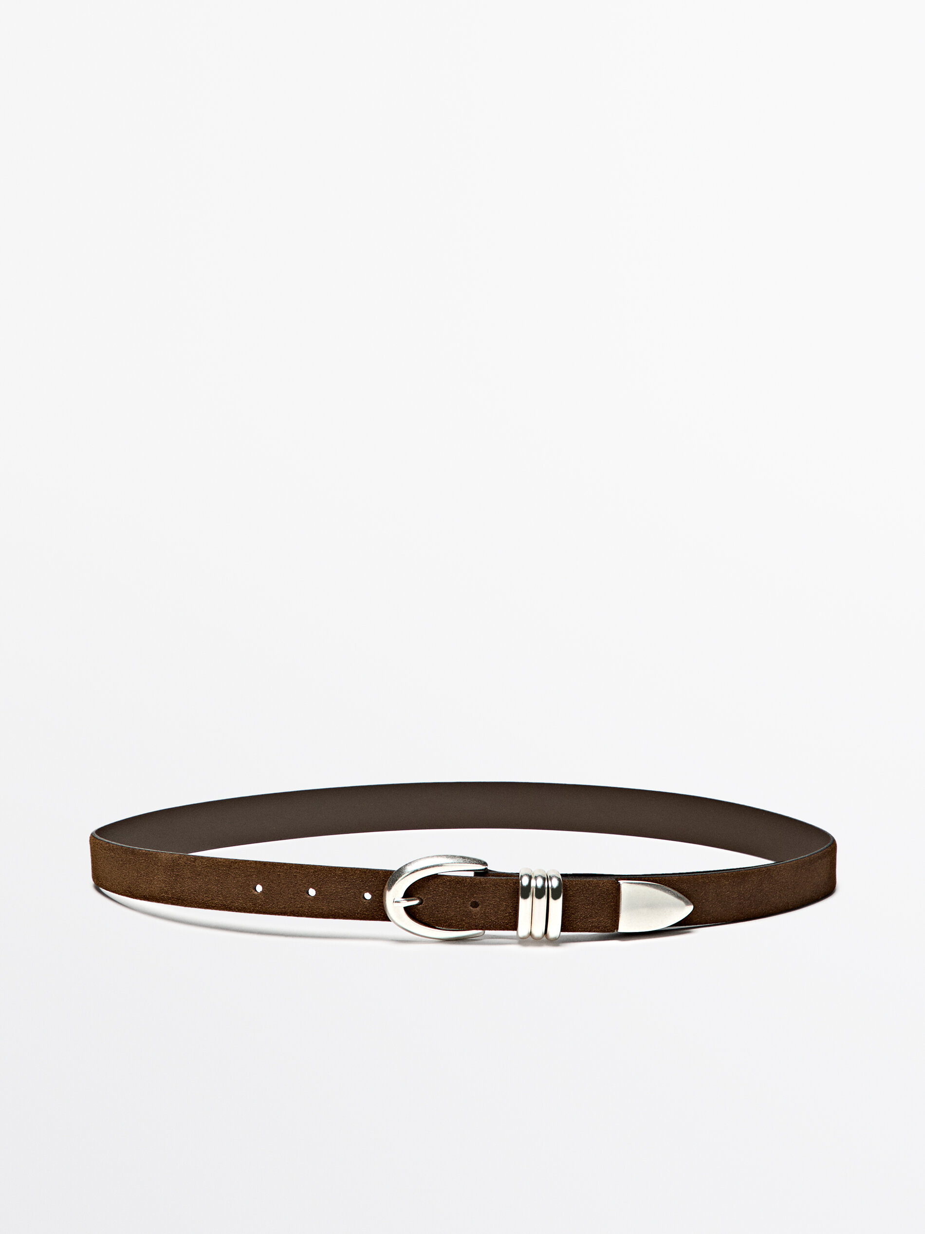 Nappa Leather Belt With Metallic Detail