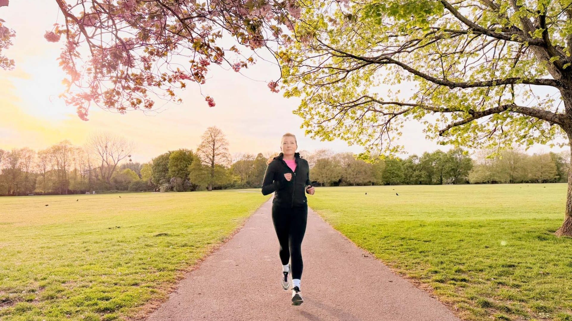 Sweaty Betty Power Leggings worn by a tester while running in a park for this review