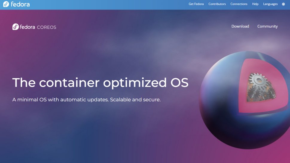 Website screenshot of CoreOS (August, 2025)