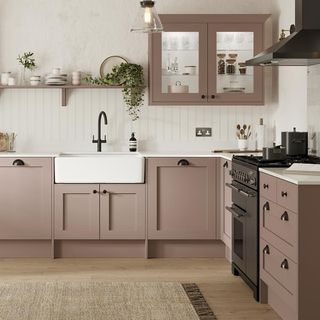 Howdens pink Chilcomb kitchen