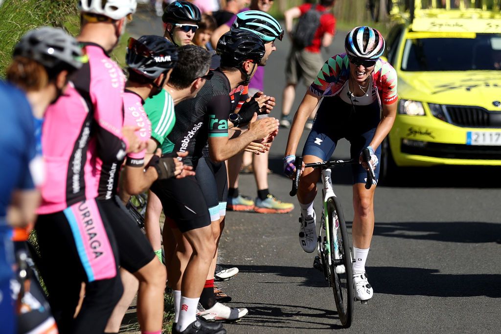 DURANGO SPAIN MAY 17 Pauliena Rooijakkers of Netherlands and Canyon SRAM Racing Team competes in the breakaway during the 21st Durango Durango Emakumeen Saria 2022 a 113km one day race from Durango to to Durango DurangoDurango22 on May 17 2022 in Durango Spain Photo by Gonzalo Arroyo MorenoGetty Images