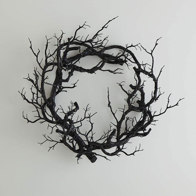 Crate & Barrel halloween twig wreath