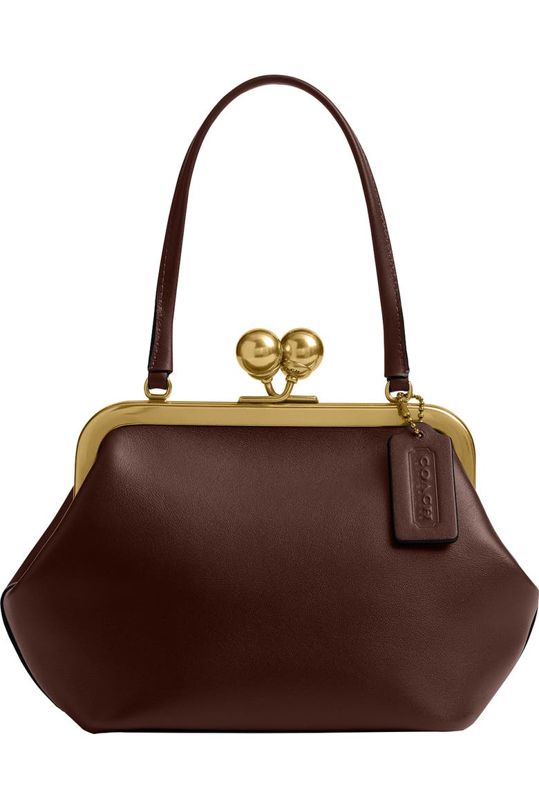 Kisslock Frame Leather Bag