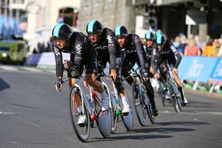 Team Sky amid their Worlds TTT recon ride