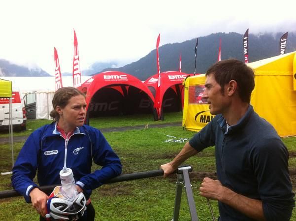 Georgia Gould and Mike Broderick (both United States) talk shop