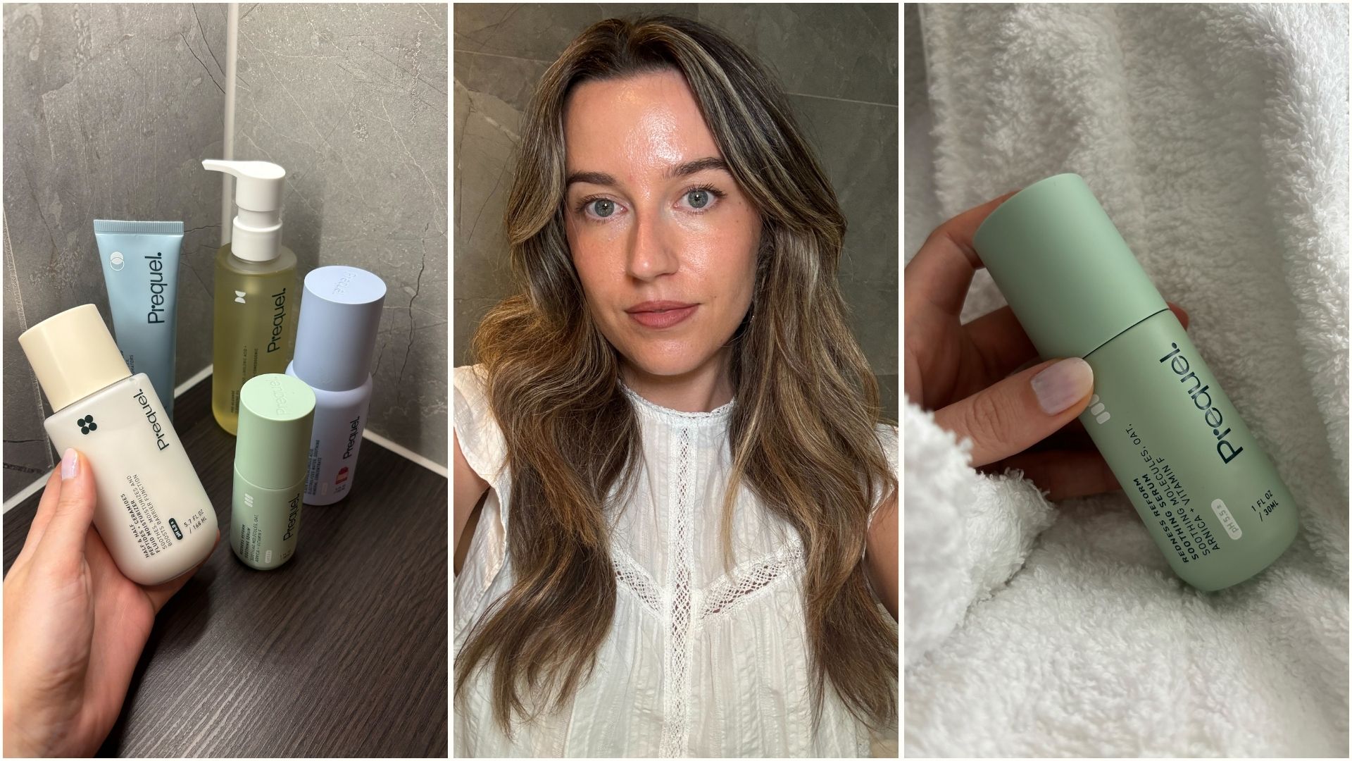Deputy beauty editor Grace Lindsay testing Prequel skincare