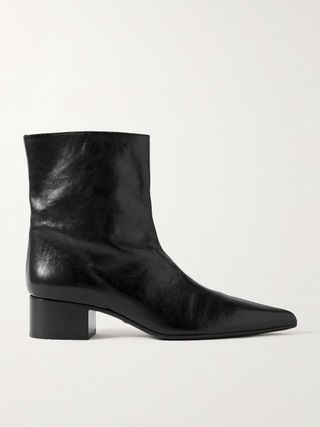 Andee Crinkled-Leather Ankle Boots