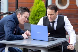 Tony Hutchinson pictured with his mate Luke Morgan in Hollyoaks.