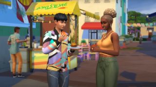 Two sims in The Sims 4: Lovestruck