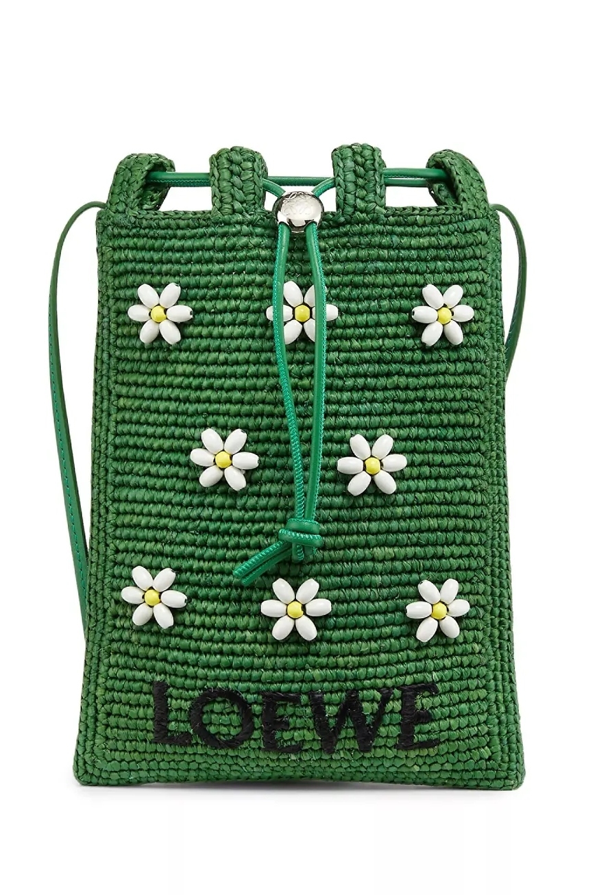 LOEWE, Loewe X Paula's Ibiza Floral-Beaded Raffia Crossbody Bag
