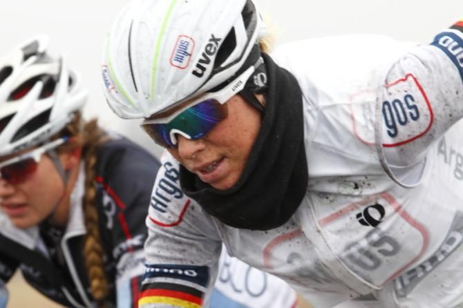 The day was hard, cold, wet and dirty for Charlotte Becker (Argos-Shimano)