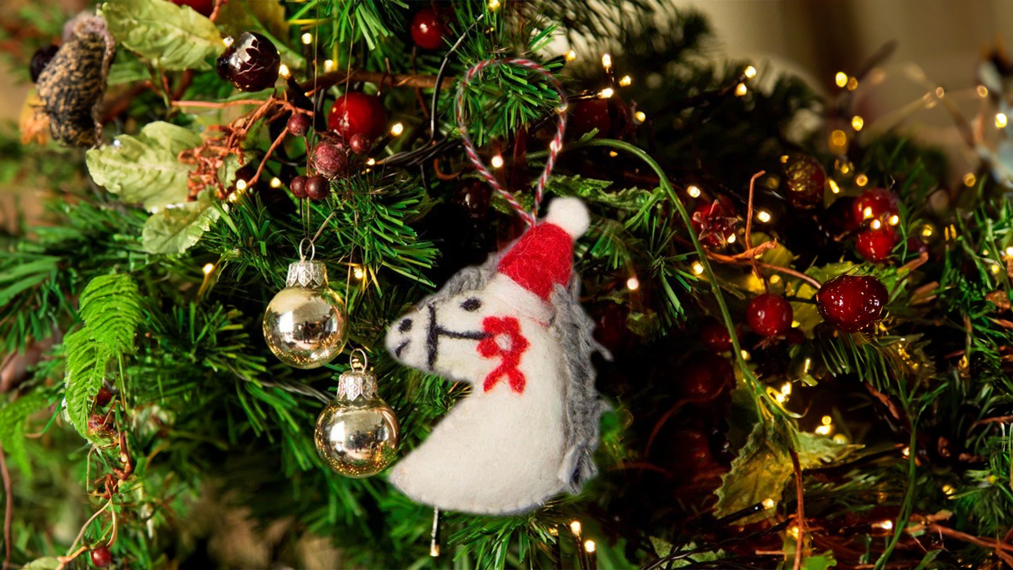 Felt Pony Head horse Christmas decoration
