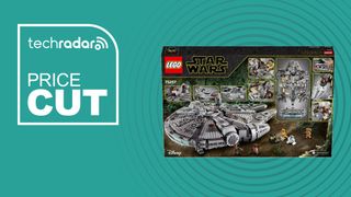 Lego Star Wars Millennium Falcon on a green background