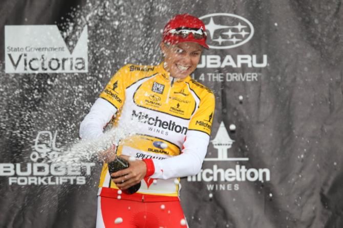 Kimberley Wells (Specialized-Securitor) on the podium