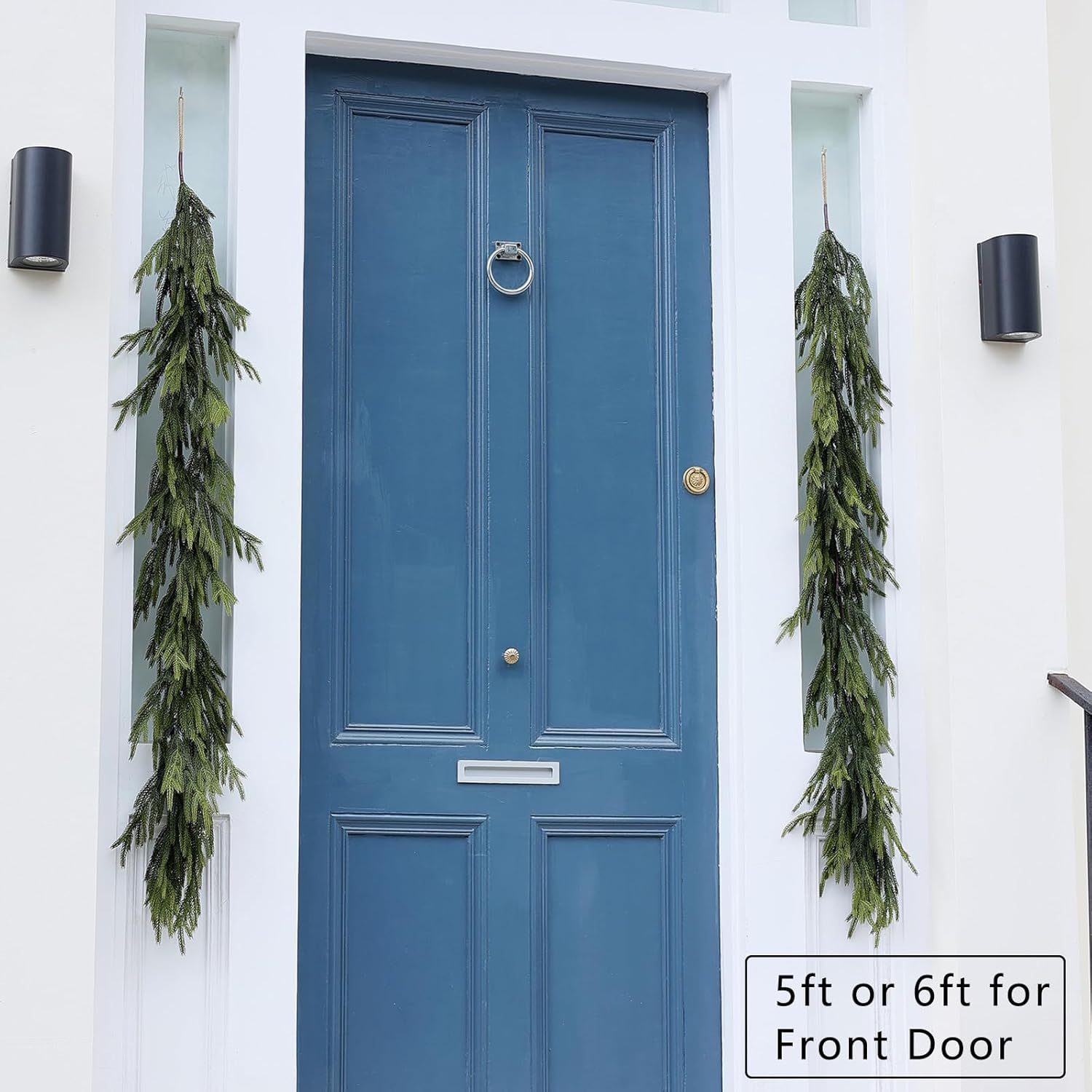 9 Ft Real Touch Norfolk Pine Garland Green Artificial Christmas Garland Faux Greenery Garland for Holiday Fireplace Mantle Window Indoor Outdoor Decor (1 Pcs)