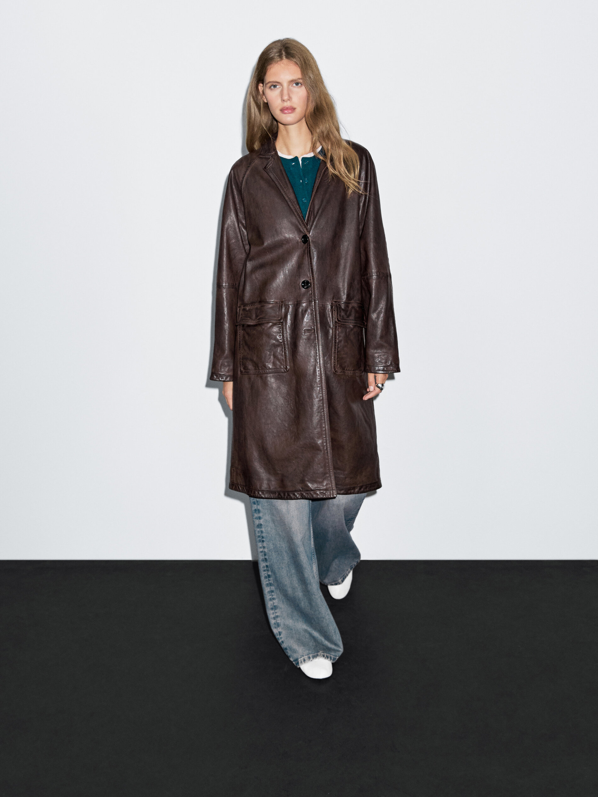 Long Nappa Leather Coat