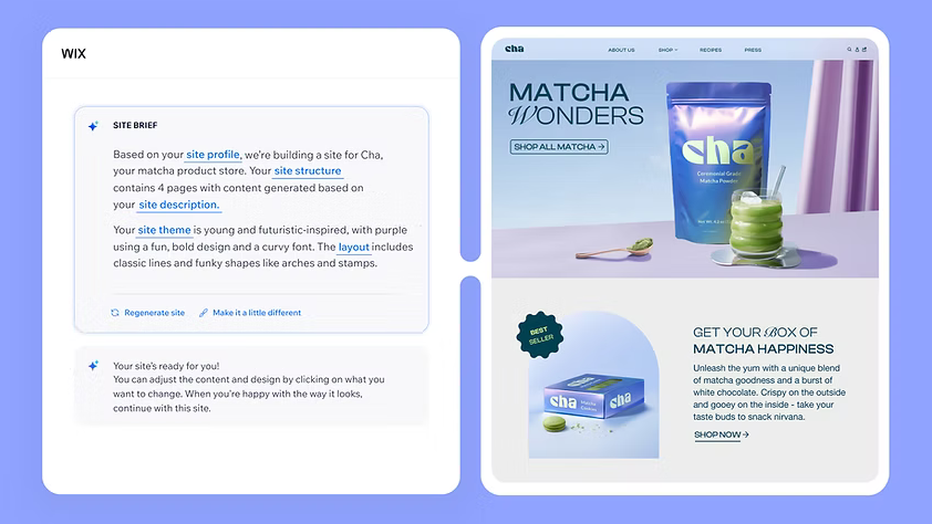 Create a website in minutes with Wix AI Website Builder