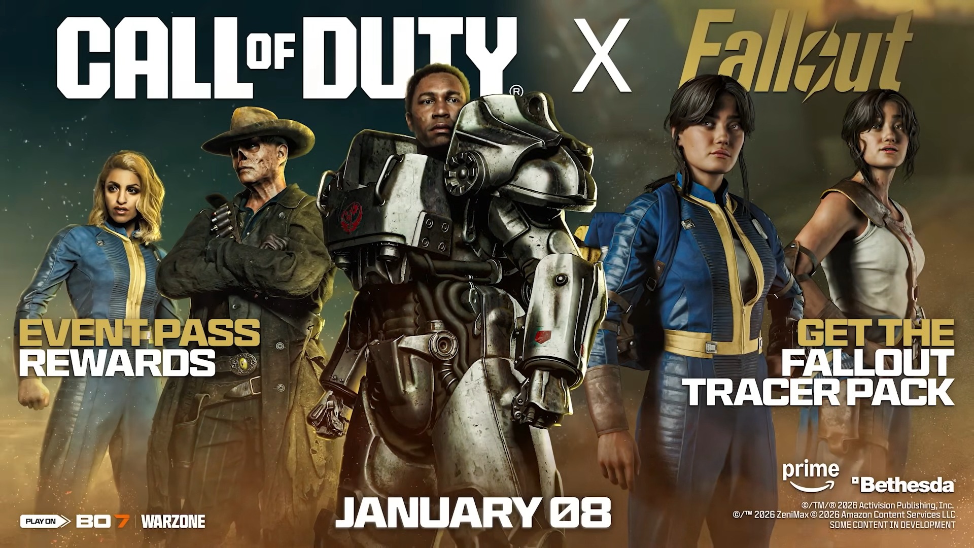 A teaser image for the Fallout x Call of Duty crossover event in Black Ops 7 and Warzone